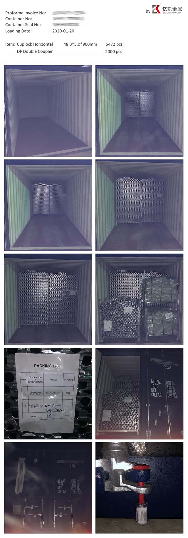 Malowany system rusztowania Cuplock System Ledger Horizontal