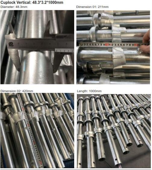 Ocynkowany system rusztowania Cuplock pionowy system 