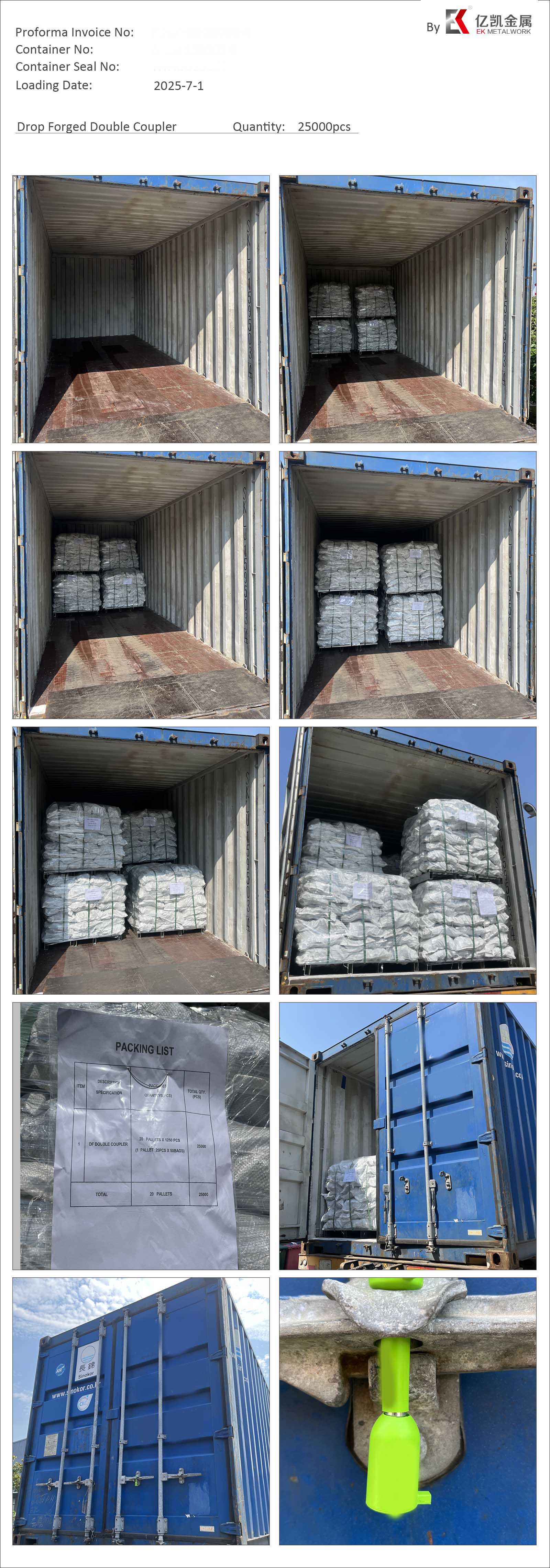 Podw&oacute;jny łącznik kuty matrycowo EK250701