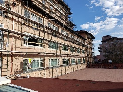 Układ rusztowania ramy